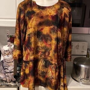 O womens Cocomo casual strt3/4 sleeve plus size top 2X